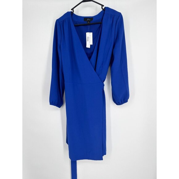 J. Crew 365 crepe wrap‎ dress royal blue size 10 NWT - Picture 1 of 6